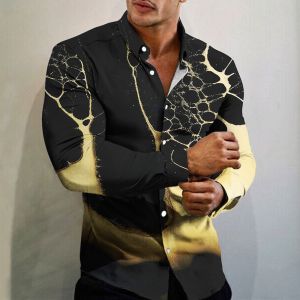 ZEEMIN Mens Shirt Colorful Patterns 3d Print Long Sleeve Shirts Autumn Casual Man Clothing Luxury High Quality Oversized Shirt For Men