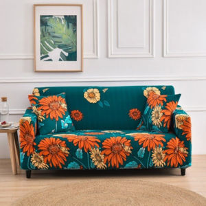 Sofa Cover 1/2/3-Seater Premium Quality Printed Stretch Slipcover Durable with 1 PCS Pillowcase