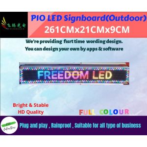 P10 Full Colour Led Display Signboard/LED Running Light(Outdoor) (261(L) CM X 21(H) CM X 9(W) CM)