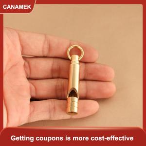 【CANAMEK 】 Multifunctional Brass Emergency Survival Whistle Portable Keychain Outdoor Tools Training Whistle For Camping Hiking