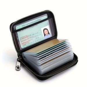 Ultra-Thin RFID Blocking Faux Leather Wallet - High Capacity Multi-Card Slots Zipper Closure Sleek Design Perfect Gift for Holidays & Everyday Use Card Organizer | Minimalist Wallet | Durable Pu Material