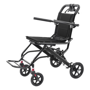 High quality portable folding four-wheel wheelchair convenient folding handcart for travel can be used on airplanes