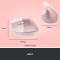 Logitech Lift Vertical Ergonomic Wireless Mouse Bluetooth (เมาส์ไร้สายเสียงเงียบเชื่อมต่อบลูทูธ รูปทรงแนวตั้ง ลดอาการปวดข้อมือ ขนาดพกพา ใช้ได้ทั้ง MAC และ Window). 