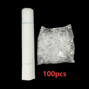 100pcs 32cm Balloon Rod With Cup Balloon Pole White PVC For Rubber Balloon Party Decor Supplies