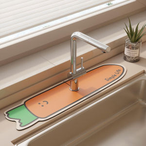 Cartoon Faucet Drain Pad Countertop Absorbent Kitchen Sink Faucet Drain Pad Rubber QuickDry Mat Anti-slip Cute Shaped Mats