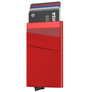 Rfid Credit Card Wallet With Elasticity Back Pouch Slim Pop Up Bank Metal Case Protector Aluminum ID Card Holder Pocket