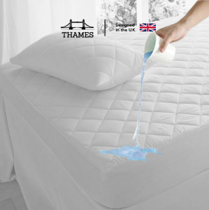 Thames ผ้ารองกันเปื้อน แบบกันน้ำ 100 %  ที่นอน Premium Supersoft Protector กันเปื้อนที่นอน ผ้าคลุมที่นอนกันเปื้อน