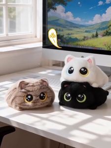 Squishy Cat Plush Doll Soft Toy Anak Patung Kucing Gel Bead Stress Relief Cute Loaf Kitten Squeeze Toy 治愈解压猫咪玩偶公仔