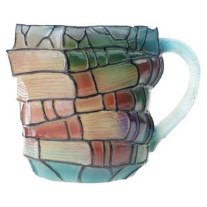 Stacked Books Design Coffee Mug Colorful Shatterproof Resins Cup For Home Office Reading Decoratopm Book Lover Gift