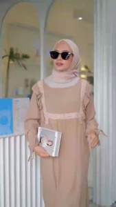 Mala Midi Dress Casual Bahan Crinkle Import Ukuran XL