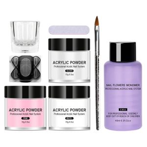 8PCS/Set Set Bedak Kristal Seni Kuku / Acrylic Powder Pembuat Resin Kuku Palsu