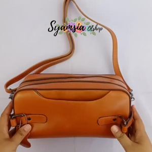 [Tas Bison] Tas Selempang Pria wanita Kulit sapi Keren Terbaru Anti Air Garut Tas Kulit Pria model baru Tas tenteng Kulit Handbag Kulit sapi Pouch kosmetik Wanita Kulit sapi terbaru Casual Kasual Korea