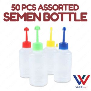 Plastic 50pcs 100ml Semen Bottle Assortment With Leak Resistant Caps For pig sqyeeze bottle artificial insemination