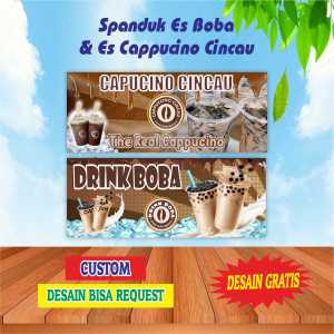 Banner Spanduk Es Boba Cappucino Cincau Bisa Request Desain