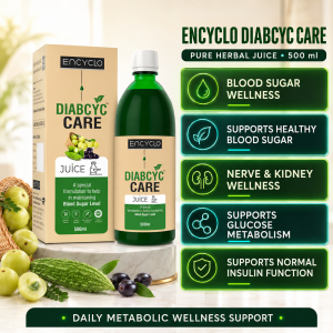 Encyclo Diabcyc Care Juice 500ml | Pure Herbal Juice for Healthy Blood Sugar Glucose Metabolism Insulin Function Nerve & Kidney Wellness | Daily Metabolic Wellness Support