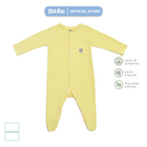 Bộ bodysuit bộ liền thân liền tất cho trẻ sơ sinh nhiều màu sắc Boube vải Cotton organic thoáng mát - Size Newborn