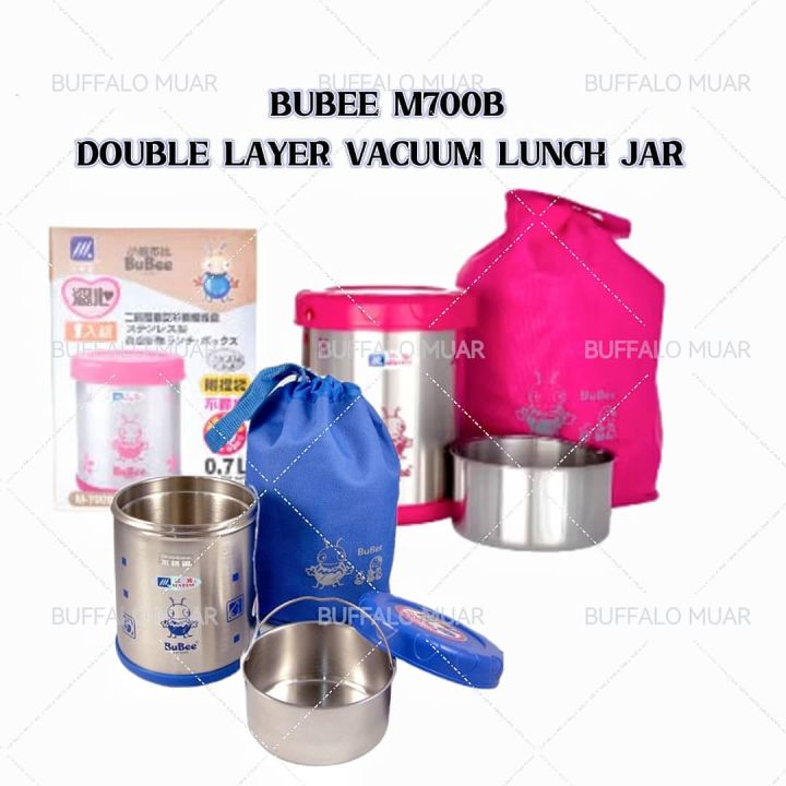 Tiantian BUBEE M700B DOUBLE LAYER VACUUM LUNCH JAR (PINK/BLUE