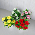 Tanaman Hias Pot Bunga Mawar Artificial Ornamen Bahan Plastik Mini Palsu Dekorasi Ruangan PBP62. 