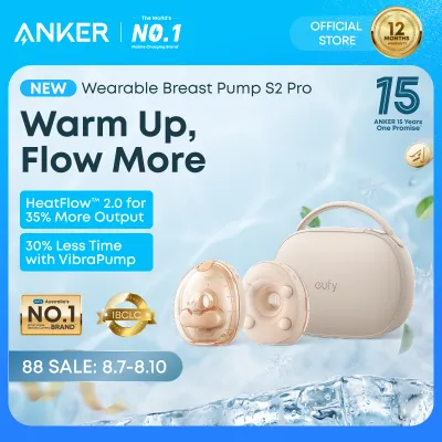 [2026 New] eufy S2 Pro Hands Free Wearable Breast Pump with HeatFlow 2.0 Technology and App Control——T60A1/T600P
