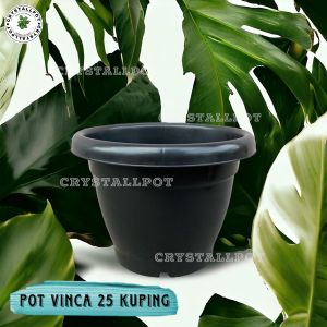 Pot Bunga Tanaman Plastik Hitam Vinca 25 Kuping Tebal Dan Berkualitas - VINCA 25 KUPING