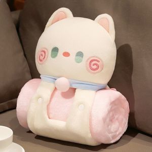 [SG READY STOCK]Pillow blanket super soft cool travel office home air conditioning blanket big eye animal three-dimensional coral fleece