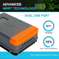PowMr 30A Fast Charger MPPT Solar Charger Controller Support 12V 24V Battery Solar Panel Regulator 75V PV INPUT LCD Display Battery Charger. 