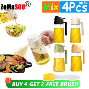 Top 2-in-1 Oil Dispenser Sprayer Pourer Oil Bottle Plastic Oil Container Vaporizer for Kitchen Salad Barbecue Camping Cooking2026