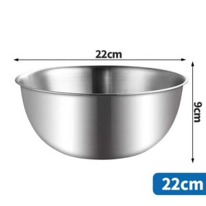 3pcs/Set Korean 304 Stainless Steel Mixing Bowl Thick Baking Bowl Storage Bowl Fruit Salad Bowl