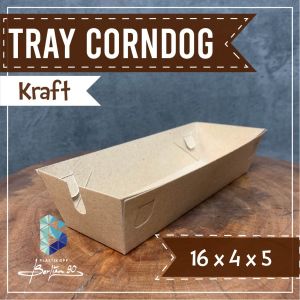 Paper tray sosis bakar 16 x 4 x 5  Isi 50  Lembar/ tray corndog / Alas piring kertas/Alas Tempat Makan / Tempat Makan Kentang Sosis Burger /Paper Tray Craft Dimsum /Paper Tray Soimay Isi 50 Pcs