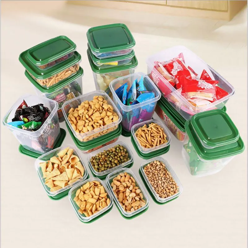 17pcs set refrigerator tupperware kitchen plastic container food storage box