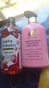 Alpha Arbutin Whitening Essence 500ml+ Cherry Blossom Whitening Body Lotion 500ml