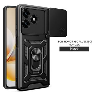 Shockproof Armor Slide Lens Protect Case For Honor X5C Plus X5CPlus X5 C HonorX5C 4G Ring Holder Phone Cover
