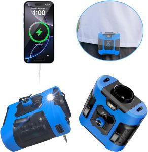 Portable Neck Fan Rechargeable Clip Fan Industrial Waist Fan with Anti-Mosquito Repellent for Construction & Riders Travel Home Outdoors