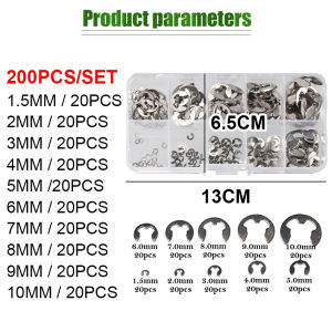 200Pcs Snapring Type E / Snap Ring Type E / 580pcs O Ring Stainless Steel Spacer / Snapring Stainless Steel / Retaining Snap Ring