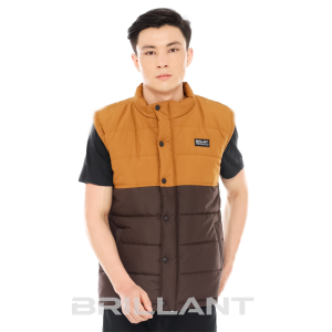 BRILLANT Rompi Motor Pria Parasut Anti Angin Rider Touring Jaket Rompi Vest Pelindung Dada Tebal Hangat dan Berkualitas Warna Coklat Abu Hitam