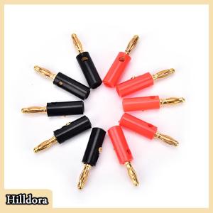 [Hilldora] 10ชิ้น ล็อตลำโพงเสียงสกรูกล้วยทองแผ่นปลั๊ก4มิลลิเมตร