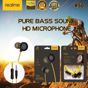 Headset HF Realme R50 Stereo Power Bass Music Telphone Gaming With Mic