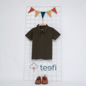 Teefi Basic Polo Shirt Anak Katun Laki laki dan Perempuan