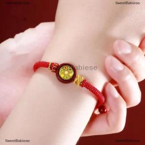 [COD] SweetBabiese 12 Zodiac Eight Patron God Of Wealth Benmingfo Patron Smulet Red Rope Hand-woven Adjustable Hand Rope Bracelet