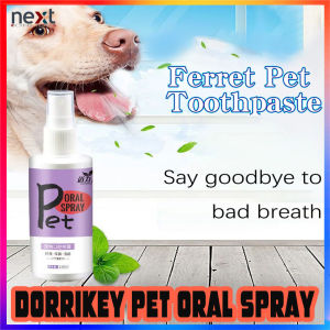 Dorrikey Pet Oral Spray 120ml Pet Spray Dog Oral Care Bad Breath Teeth Cleaning Breath Freshener Plaque Remover