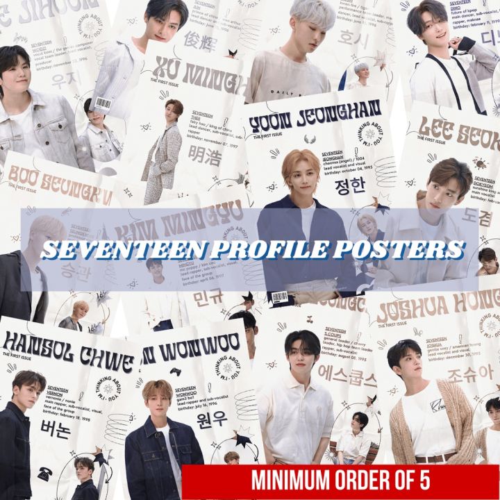 KPOP Posters / Seventeen SVT Carat Profile Collection | KPOP A4 Size