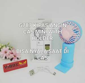 G787 KIPAS ANGIN CAS MINI FAN KECIL HOLDER ORIGINAL PORTABLE TANGAN CHARGER USB GENGGAM PEGANG MEJA