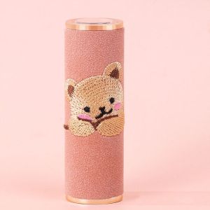 OMQAIO Little Bear Lipstick Container Refillable Bottles Replacement Holder Makeup Tools Cute Portable Bounces Lipstick Tube Travel