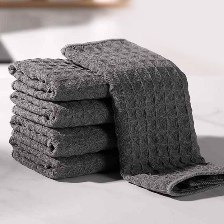 Microfiber Dish Cloth Coffee Machine Cleaning Towel Soft Absorbent Kitchen Drying Rag Kain Lap 抹布