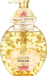 Premium Body Wash Long Lasting Fragrance Real Floral Petals Skin Care Whitening Hydrating Firming Rejuvenating Flower Shower Gel Shampoo 420g 香氛花瓣沐浴露