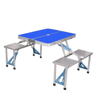 Folding table outdoor portable aluminum alloy integrated table and chair stall push table handheld car travel picnic table