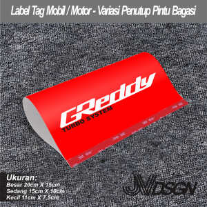greddy - Label Tag Mobil - Variasi Penutup Pintu Bagasi - Hiasan Stiker Lego Mobil Viral