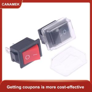 【CANAMEK 】 5Pcs Push Button Mini Switch 2Pin Snap-in On Off Rocker Switch with waterproof cover Black