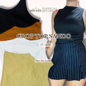 3 PCS WOMENS CROP TOP SANDO U NECK PLAIN DOUBLE LINING CAN FIT UP TO SMALL