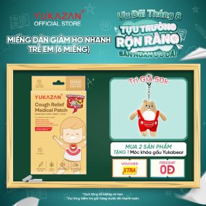 Miếng Dán Giảm Ho Yukazan Cho Trẻ Em - Hộp 6 Miếng - Hỗ Trợ Dễ Chịu Khi Ho